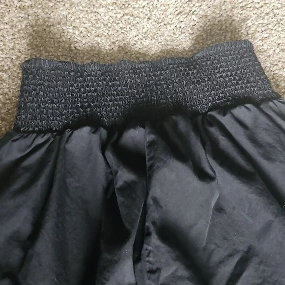 Free People Cotton Blend Pleated Wide-Leg Trousers in Black Size S - Picture 2 of 13